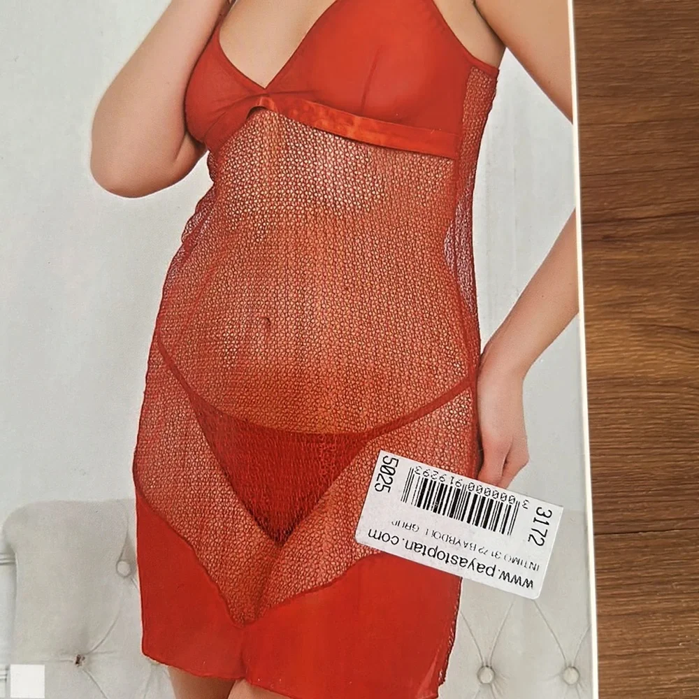 Intimo Red Babydoll Lingerie Set 2-Piece New With Tags Size M-L